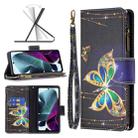 For Motorola Moto G200 5G / Edge S30 5G Colored Drawing Pattern Zipper Leather Phone Case(Big Butterfly) - 1