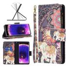 For OPPO Find X5 Colored Drawing Pattern Zipper Leather Phone Case(Flower Elephants) - 1