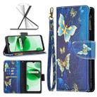 For OPPO Realme C35 Colored Drawing Pattern Zipper Leather Phone Case(Gold Butterfly) - 1