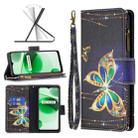 For OPPO Realme C35 Colored Drawing Pattern Zipper Leather Phone Case(Big Butterfly) - 1