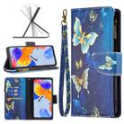 For Xiaomi Redmi Note 11 Pro International Colored Drawing Pattern Zipper Leather Phone Case(Gold Butterfly) - 1