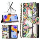 For Xiaomi Redmi Note 11 Pro International Colored Drawing Pattern Zipper Leather Phone Case(Big Tre) - 1