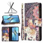 For Honor X20 Colored Drawing Pattern Zipper Leather Phone Case(Flower Elephants) - 1