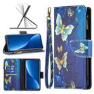 For Xiaomi 12 Pro Colored Drawing Pattern Zipper Leather Phone Case(Gold Butterfly) - 1