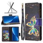 For Xiaomi 12 Pro Colored Drawing Pattern Zipper Leather Phone Case(Big Butterfly) - 1