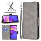 For Motorola Moto E40 / E30 Lambskin Texture Pure Color Leather Phone Case(Grey) - 1