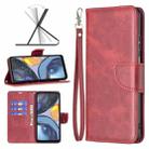 For Motorola Moto G22 Lambskin Texture Pure Color Leather Phone Case(Red) - 1