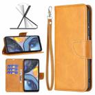 For Motorola Moto G22 Lambskin Texture Pure Color Leather Phone Case(Yellow) - 1