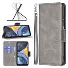 For Motorola Moto G22 Lambskin Texture Pure Color Leather Phone Case(Grey) - 1