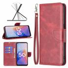 For OPPO A96 5G Lambskin Texture Pure Color Leather Phone Case(Red) - 1