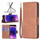 For OPPO Find X5 Lambskin Texture Pure Color Leather Phone Case(Brown) - 1