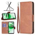 For OPPO Realme C35 Lambskin Texture Pure Color Leather Phone Case(Brown) - 1