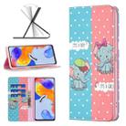 For Xiaomi Redmi Note 11 Pro International Colored Drawing Invisible Magnetic Leather Phone Case(Elephant) - 1