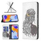 For Xiaomi Redmi Note 11 Pro International Colored Drawing Invisible Magnetic Leather Phone Case(Girl) - 1