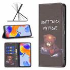 For Xiaomi Redmi Note 11 Pro International Colored Drawing Invisible Magnetic Leather Phone Case(Bear) - 1