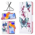 For Xiaomi Redmi Note 11 Pro International Colored Drawing Leather Phone Case(Peach Blossom Butterfly) - 1