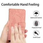 For iPhone 12 mini Skin Feel Butterfly Peony Embossed Leather Phone Case (Pink) - 5