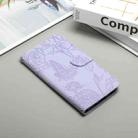 For iPhone 12 Pro Max Skin Feel Butterfly Peony Embossed Leather Phone Case(Purple) - 2