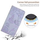 For iPhone 12 Pro Max Skin Feel Butterfly Peony Embossed Leather Phone Case(Purple) - 6