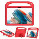 For Samsung Galaxy Tab A8 10.5 / X200 Handle EVA Shockproof Tablet Case with Holder(Red) - 1