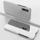 For Xiaomi Mi 9 Lite Electroplating Mirror Horizontal Flip Leather Case, with Holder(Silver) - 1