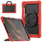 For Samsung Galaxy Tab S8 Ultra Shoulder Strap Silicone + PC Tablet Case(Red) - 1