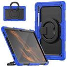 For Samsung Galaxy Tab S8 Ultra Shoulder Strap Silicone + PC Tablet Case(Blue Black) - 1