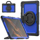 For Samsung Galaxy Tab S8 Ultra Shoulder Strap Silicone + PC Tablet Case(Black Blue) - 1
