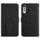For LG Velvet 2 Pro Skin Feel Butterfly Peony Embossed Leather Phone Case(Black) - 1
