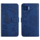 For Motorola Moto G 5G Plus Skin Feel Butterfly Peony Embossed Leather Phone Case(Blue) - 1