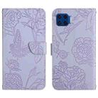 For Motorola Moto G 5G Plus Skin Feel Butterfly Peony Embossed Leather Phone Case(Purple) - 1