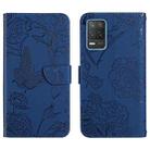 For OPPO Realme 8 5G / V13 5G Skin Feel Butterfly Peony Embossed Leather Phone Case(Blue) - 1