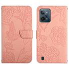 For OPPO Realme C31 Skin Feel Butterfly Peony Embossed Leather Phone Case(Pink) - 1