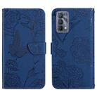 For OPPO Realme GT Master Skin Feel Butterfly Peony Embossed Leather Phone Case(Blue) - 1