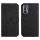 For OPPO Realme GT Master Skin Feel Butterfly Peony Embossed Leather Phone Case(Black) - 1