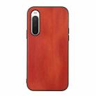 For Sony Xperia 10 IV Yellow Cow Texture PU Phone Case(Brown) - 1