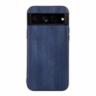 For Google Pixel 7 Pro 5G Yellow Cow Texture PU Phone Case(Blue) - 1