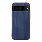 For Google Pixel 7 5G Yellow Cow Texture PU Phone Case(Blue) - 1