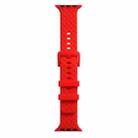 Braided Texture Silicone Watch Band For Apple Watch Ultra 49mm&Watch Ultra 2 49mm / Series 9&8&7 45mm / SE 3&SE 2&6&SE&5&4 44mm / 3&2&1 42mm(Red) - 1