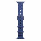 Braided Texture Silicone Watch Band For Apple Watch Ultra 49mm / Series 8&7 45mm / SE 2&6&SE&5&4 44mm / 3&2&1 42mm(Blue) - 1