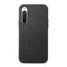 For Sony Xperia 10 IV Wood Texture PU Phone Case(Black) - 1