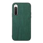 For Sony Xperia 10 IV Wood Texture PU Phone Case(Green) - 1