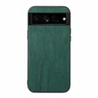 For Google Pixel 7 Pro 5G Wood Texture PU Phone Case(Green) - 1