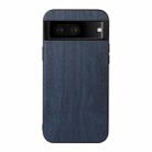 For Google Pixel 7 5G Wood Texture PU Phone Case(Blue) - 1