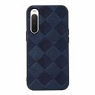 For Sony Xperia 10 IV Weave Plaid PU Phone Case(Blue) - 1