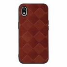 For Sony Xperia Ace III Weave Plaid PU Phone Case(Brown) - 1