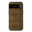 For Google Pixel 7 5G Weave Plaid PU Phone Case(Green) - 1