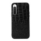 For Sony Xperia 10 IV Crocodile Top Layer Cowhide Leather Phone Case(Black) - 1