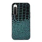 For Sony Xperia 10 IV Crocodile Top Layer Cowhide Leather Phone Case(Cyan Blue) - 1