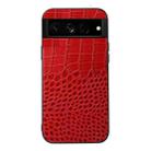 For Google Pixel 7 Pro 5G Crocodile Top Layer Cowhide Leather Phone Case(Red) - 1